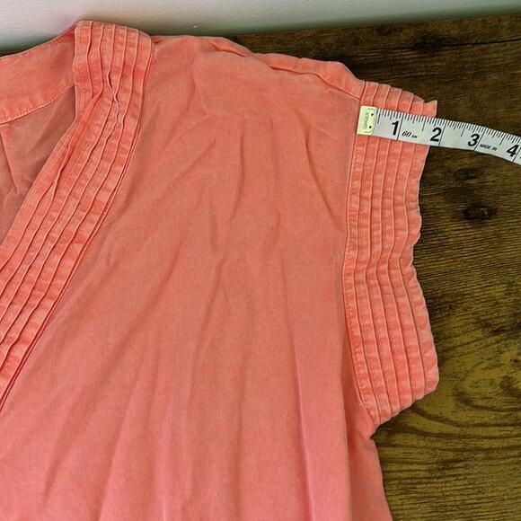New Directions Peach Colored Short Sleeve Mini Dress - Picture 6 of 9